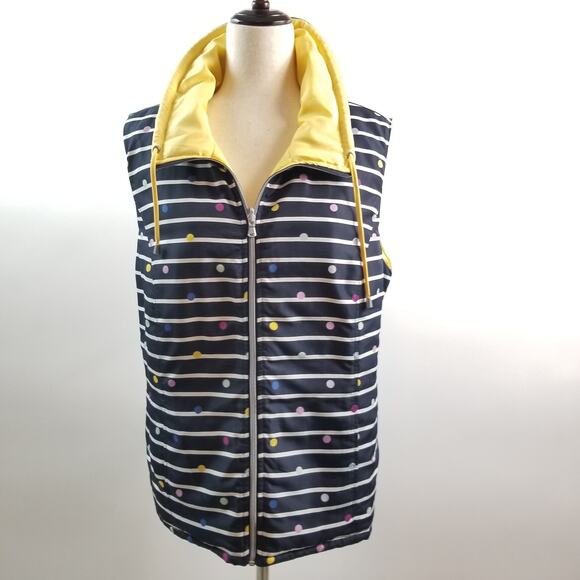 Christopher & Banks Blue Yellow Reversible Light Puffer Vest New! XL - Picture 3 of 9
